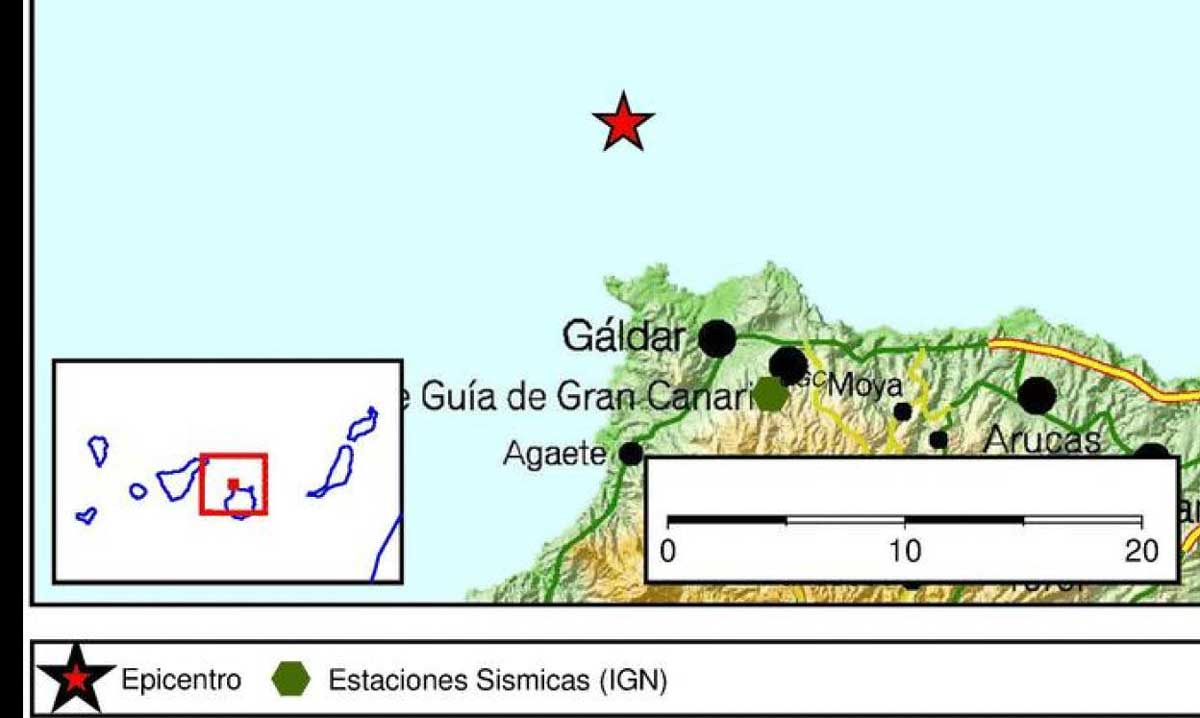 Karta med jordskalvet