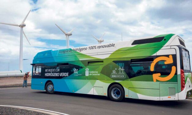Den første grønne hydrogenbussen som forbinder Arinaga med Maspalomas
