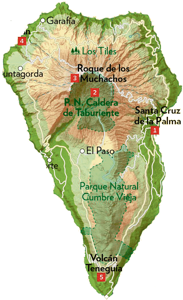 Karta över La Palma
