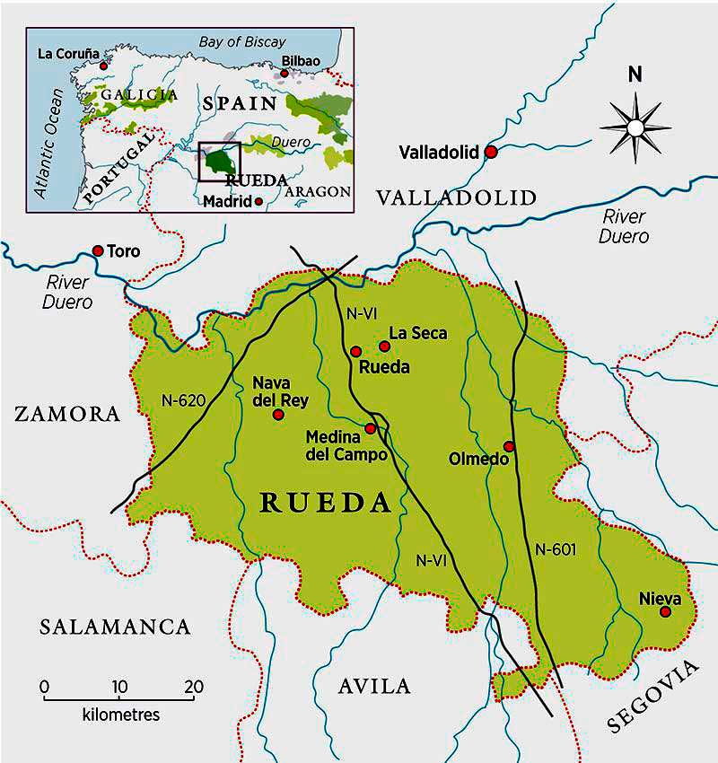 Karta över Rueda