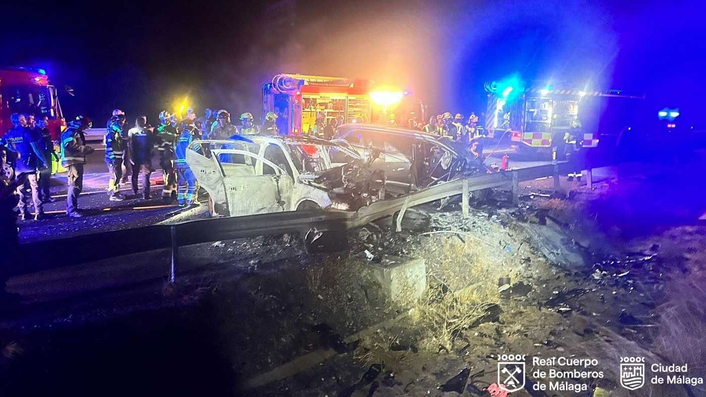 Bild på de krossade bilarna