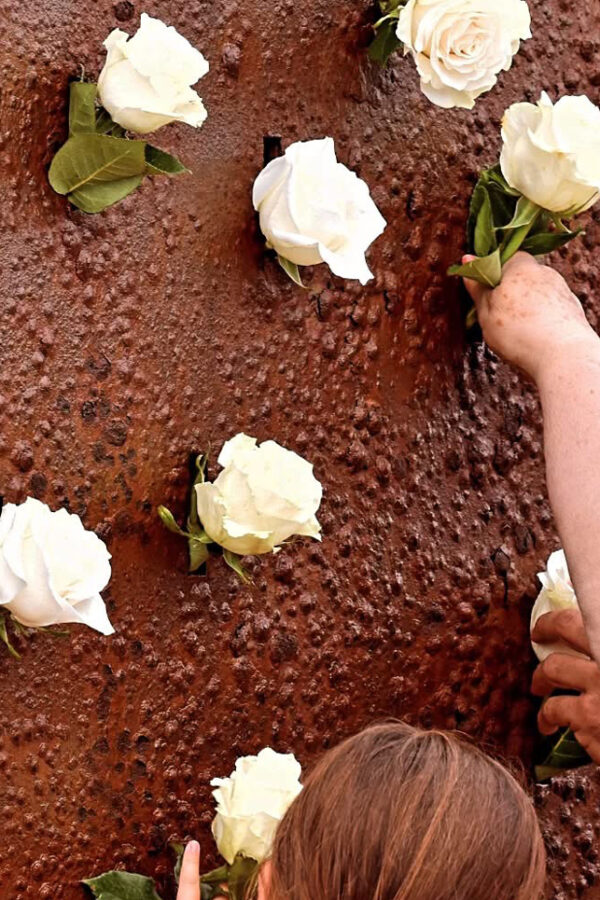 Framhävd bild kvinna placerar en bölomma