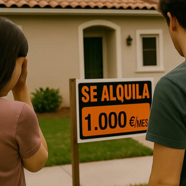 Skylt med uthyrning av bungalow