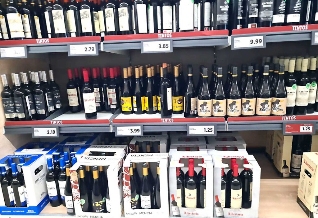 En vinhylla hos Lidl