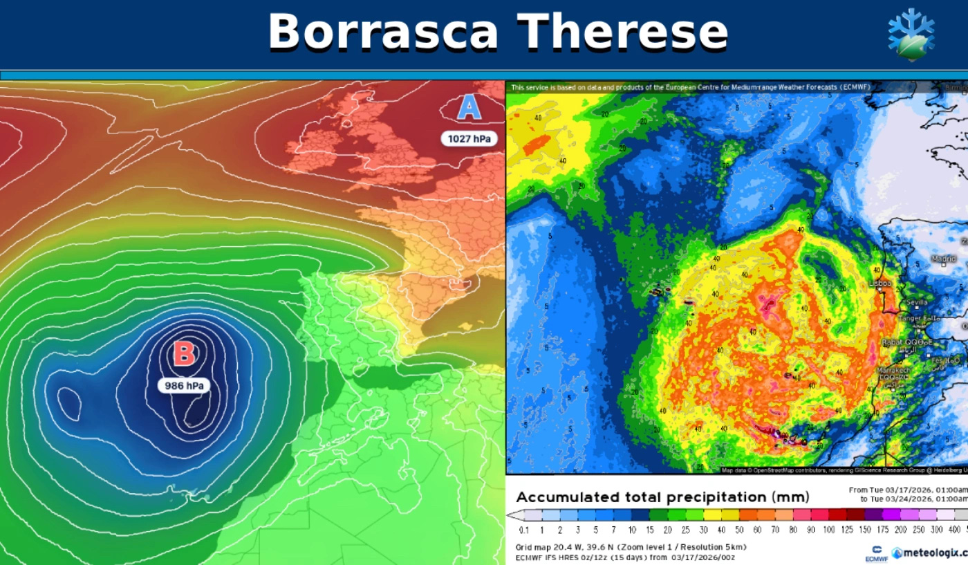 Ovädret Therese närmar sig de kanariska öarna