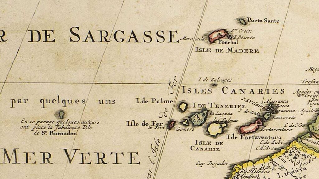 Karta från 1300 talet med San San Borondon markerad