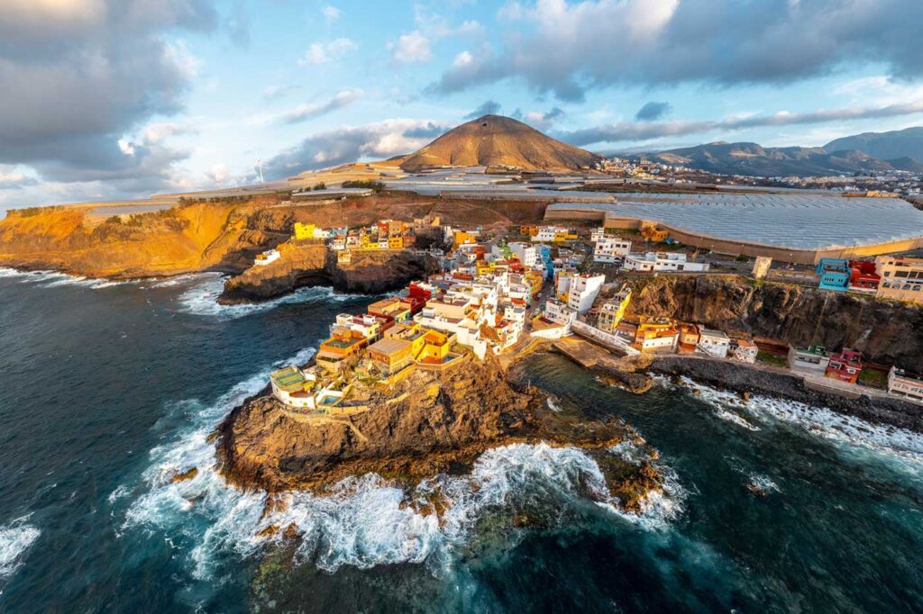 Kust sträcka på norra sidan av Gran Canaria