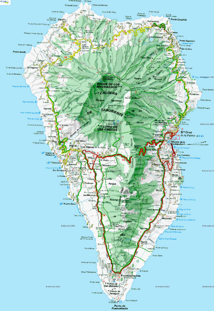 Karta över La Palma