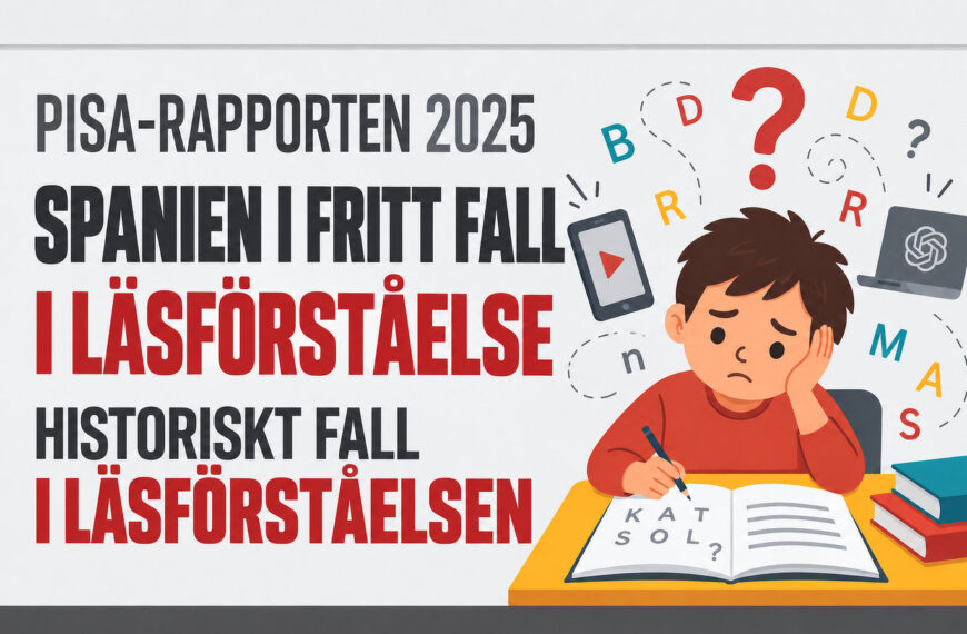 Utdanningsnivået i Spania har nådd bunnen med det største fallet noensinne i PISA-rapporten